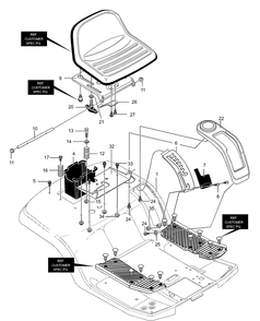 Rear Chassis Assembly Diagram and Parts List for 465615X99A 2001 Briggs and Stratton Lawn Tractor